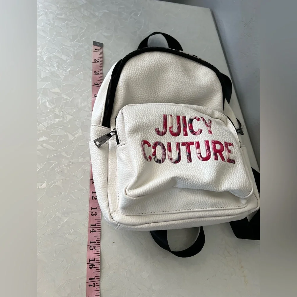 Juicy Couture white Backpack with Red Lettering